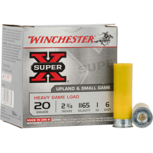 Winchester Winchester Ammo XU20H6 Super-X Heavy Game Load 20GA 2.75\" 1oz #6 Shot - 25sh Box - $11.81 at Classic Firearms