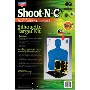 Birchwood Casey 34602 Shoot-N-C Silhouette Target Kit Silhouette Paper Multi-Color Includes Pasters