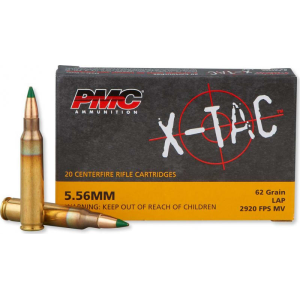  556K X-Tac 5.56 NATO LAP M855 Ammunition 62 GR -Green Tipped 20 Round Box Ammo