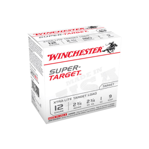 chester Super Target Xtra-Lite 12 Gauge 2.75 1 Oz #9 Lead Shot 25 Rounds Plastic Case. Ammo