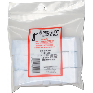 Pro-Shot 118500 Cleaning Patches .22-.270 1.125" Cotton Flannel 500-Pack