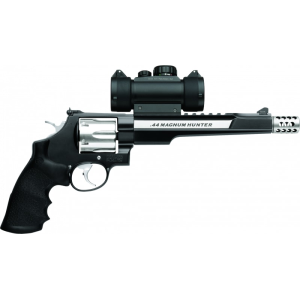 Smith & Wesson Smith & Wesson 170318 629 Performance Center Hunter 44 Mag 7.5\" 6rd Black Synthetic Grip Black Frame SS Cyl Black/SS Barrel Revolver - $1495.47 at Classic Firearms