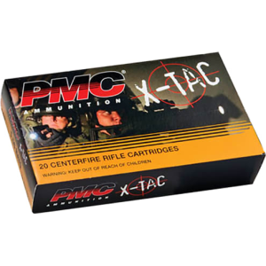 PMC 5.56X X-Tac 5.56 NATO Ammo - Full Metal Jacket Boat-Tail 55 GR Brass Boxer N/C Reloadable Ammo - 20 Round Box Full Metal Jacket Boat-Tail 55 GR Brass Boxer N/C Reloadable - 20 Round Box Ammo