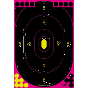 Birchwood Casey 34635 Shoot-N-C Silhouette Oval Oval Adhesive Paper 12" x 18" Black/Pink 5 Pack