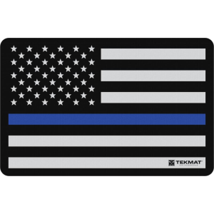 Tekmat R17POLICE Police Support Cleaning Mat 17" x 11" Blue Line Flag