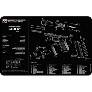 TekMat TEKR17GLOCKG4 cleaning mat for Glock Gen 4 pistols 11x17 rubber black/white
