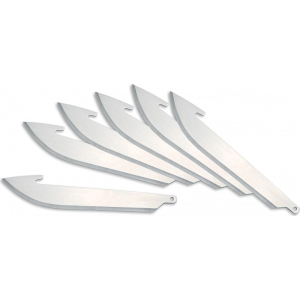 Outdoor Edge RR306 RazorLite Replacement Blades Drop Point 3\" 420J2 Stainless Steel Blade Silver 6 Blades
