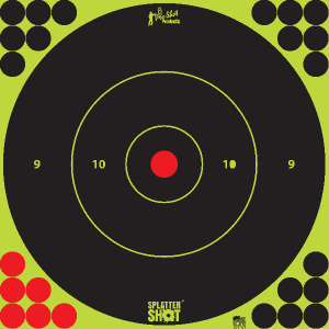 Pro-Shot 12BGREEN5PK SplatterShot  Black/Green Black/Red Hanging Paper Impact Enhancement 12" Bullseye 5 Pack Includes Pasters