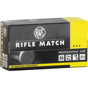 RWS/Umarex 2134225 Rifle Match 22 LR 40 Gr Lead Round Nose (LRN) Ammo - 50rd Box 50rd Box Ammo