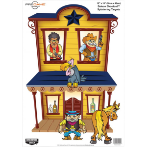 Birchwood Casey 35564 Pregame Saloon Shootout Saloon/Patrons Paper Hanging Universal 12" x 18" Multi-Color 8 Per Pkg