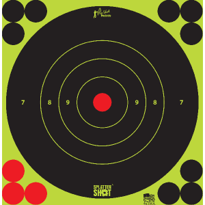 Pro-Shot 6BGREEN12PK SplatterShot Black/Green Self-Adhesive Paper Impact Enhancement 6" Bullseye 72 Targets/12 Sheets Includes Pasters