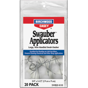 Birchwood Casey 41110 Swauber Applicators 20-Pack Universal Applicator Swabs