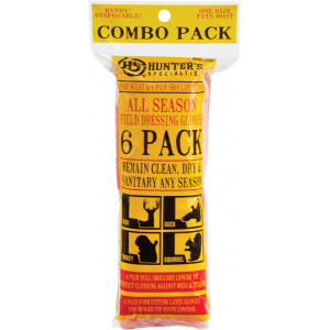 Hunters Specialties Hunters Specialties Field Dress Gloves Combo Pack One Size Poly/Latex Clear/Wht - $6.92 at Classic Firearms