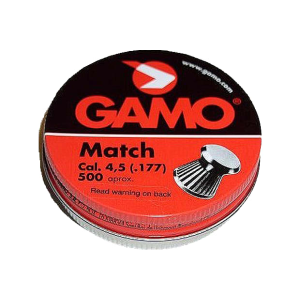 Gamo 6320034BL54 Match .177 Pellet Lead Flat Nose 500 Per Tin - Other