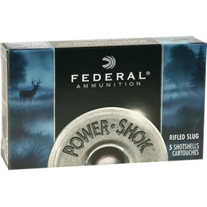 Federal F127RS Standard Power-Shok 12 Gauge 2.75 1 Oz Rifled Slug Shot Ammo - 5sh Box 5sh Box Ammo