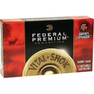 Federal PB127RS Premium Vital-Shok TruBall 12 Gauge 2.75 1 Oz Rifled Slug Shot Ammo - 5sh Box 5sh Box Ammo