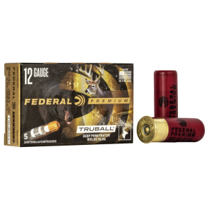 Federal PB127DPRS Premium Vital-Shok TruBall Deep Penetrator 12 Gauge 2.75 1 Oz Rifled Slug Ammo - 5 Round Box 5 Round Box Ammo
