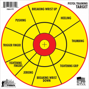 Pro-Shot Products Pro-Shot PTT6PK SplatterShot Pistol Training 12\" Bullseye Hanging Paper Yellow/Red Impact Enhancement No 6 Pack - $5.07 at Classic Firearms