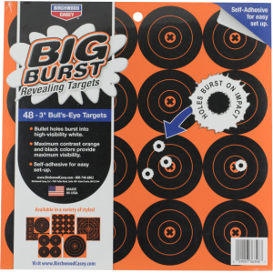 Birchwood Casey 36348 Big Burst 3" Bullseye Self-Adhesive 16 Per Page/3 Pages