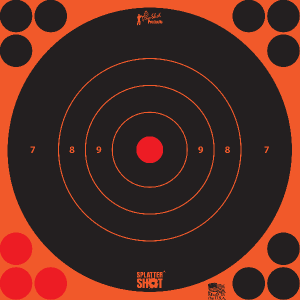 Pro-Shot 8BORNG6PK SplatterShot Black/Orange Self-Adhesive Paper Impact Enhancement Bullseye 6 Pack Includes Pasters
