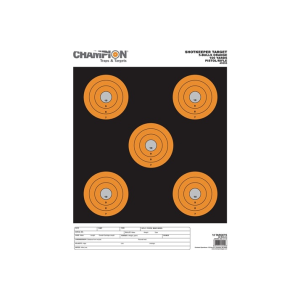 Champion Targets 45555 Shotkeeper 5\" Bullseye Paper 100 yds Pistol/Rifle Large Black/Orange 12 PK