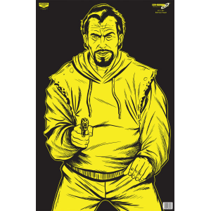Birchwood Casey 37035 EZE-SCORER Bad Guy Silhouette Paper Hanging 23 x 35 Black/Yellow 5 Pack