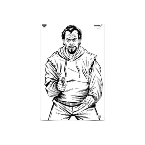Birchwood Casey 37019 EZE-Scorer Bad Guy Silhouette Paper Hanging 23" x 35" Black/White 5 Pack