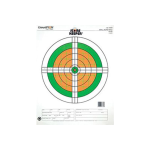 Champion Targets 45762 Score Keeper Sight-In Bullseye Paper Hanging 100 yds Small Bore Rifle Fluorescent Green & Orange/White 12 PK