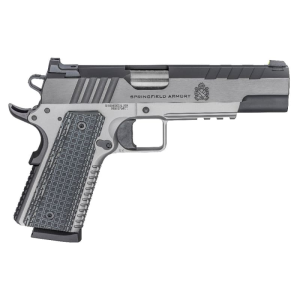 Springfield Springfield Armory 1911 Emissary .45 ACP Semi-Automatic Pistol, 5\" Barrel, Stainless Steel Finish, VZ Thin-Line G10 Grips - PX9220L - $1199.99 at Classic Firearms