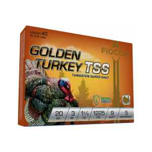Fiocchi 203TSS9 Golden Turkey TSS 20GA 3\" 1 3/8oz #9 Shot 5 Per Box/ 10 Cs - 5sh Box - Fiocchi Ammunition