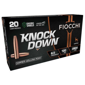 cchi Knock Down Enviro Shield 6.5 Creedmoor 120gr Copper Hollow Point Brass Case 20rd Ammo