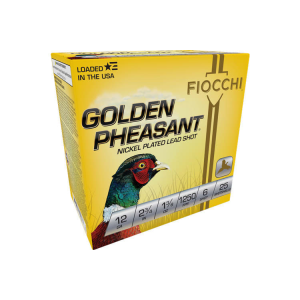 cchi Golden Pheasant Bismuth 12 Gauge 2.75 10 Rounds 1-1/4 Oz #6 Bismuth Shot Brass Case Ammo