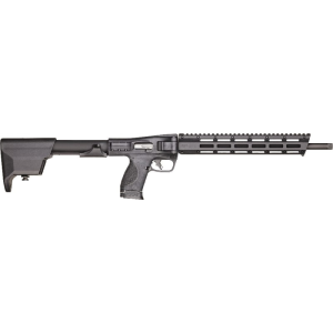 Smith and Wesson FPC Folding Semi-Automatic 9x19mm Carbine Rifle, 16.5\" Barrel, (1) 17 Round and (2) 23 Round Magazines - Black - 12575