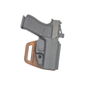 Versacarry Versacarry VSL211SHD V-Slide OWB Brown Leather/Polymer Belt Slide Fits M&P Shield Right Hand - $27.99 at Classic Firearms