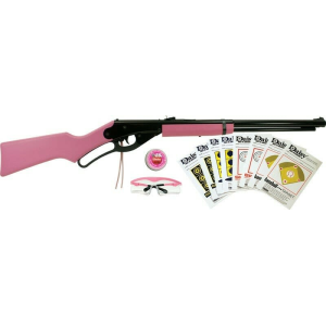 Daisy 994999403 Carbine Fun Kit Spring Piston, 177 BB 350 fps, Black Rec, Pink Synthetic Furniture, Includes Glasses/350rd Ammo/Target - Daisy Manufacturing