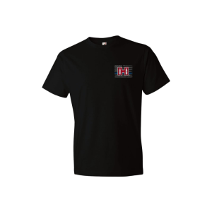 Hornady Gear 30762 POW Blue Line Black, Cotton Short Sleeve, Semi-Fitted Medium - Hornady