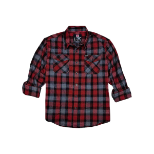 Hornady Gear 32193 Flannel Shirt Large Red/Black/Gray, Cotton/Polyester, Relaxed Fit Button Up - Hornady