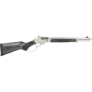 Marlin 70450 1895 Trapper 5+1 16.10\" Threaded Barrel w/Factory Installed Protector, Bead Blasted Stainless Finish, Adjustable Skinner Sights, Checkered Black Laminate Fixed Stock - Ruger