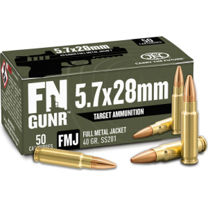 GUNR Target Handgun Ammunition 5.7x28mm 40 Gr FMJ 2040 Fps 50/ct Ammo