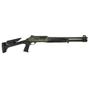Ermox X-Defense-KH Semi Auto M4 Type Tactical Shotgun, 12 Ga, Gas Piston Operated, 5+1, 18.5\" Barrel, Fiber Optic Front Sight, Chokes , ODG Cerakote, - Ermox Defense
