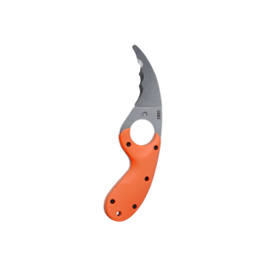 CRKT 2511ER Bear Claw 2.39\" Fixed Hawkbill Veff Serrated Stonewashed AUS-8A SS Blade, Blaze Orange Textured Green Handle - Columbia River Knife