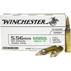 chester SGM855KW M855 5.56mm 62 GRFull Metal Jacket 20 Per Box Ammo