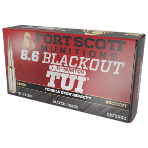 Fort Scott Munitions Fort Scott Munitions 86BLK285SCV2SS Tumble Upon Impact (TUI) 8.6 Blackout 285 GRSolid Copper Spun 20 Per Box - $59.38 at Classic Firearms