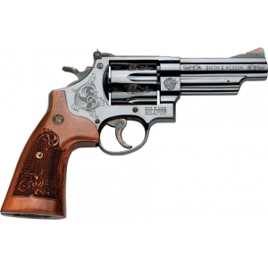 Smith & Wesson Smith & Wesson 150783 29 Machine Engraved DA/SA .44 4\" 6 Engraved Wood Blued Revolver - $1260.80 at Classic Firearms