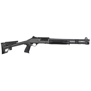 Panzer Arms M4 Tactical Semi-Automatic Shotgun 18.5\" Barrel 12GA 3\" 5 Round - Piston Driven - W / Fixed Skeletonized Stock - Disruptive Gray - PAM4TSDGFSS