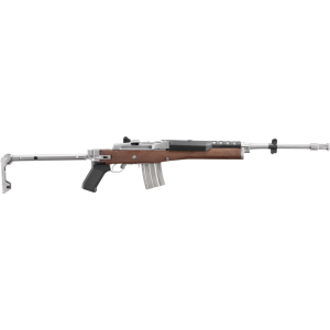 Ruger Ruger 5895 Mini-14 20+1 18.50\" Matte Stainless Steel Threaded Barrel, Receiver is Drilled & Tapped w/Integral Scope Mounts, Walnut/Stainless Side Folding Stock, Black Polymer Grip - $1399.99 at Classic Firearms