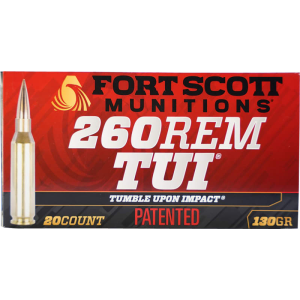 Fort Scott Munitions Fort Scott Munitions 260130SCV2 Tumble Upon Impact (TUI) 260 Rem 130 GRSolid Copper Spun 20 Per Box - $49.04 at Classic Firearms