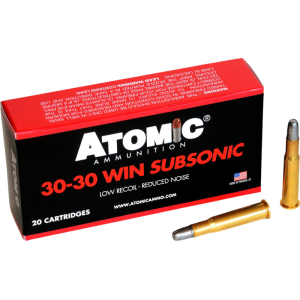 mic Ammunition 00410 Subsonic 30-30 Win 165 GRLead Round Nose Flat Point 20 Per Box Ammo
