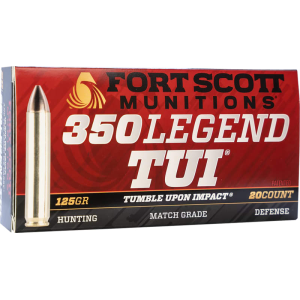 Fort Scott Munitions Fort Scott Munitions 350125SCV Tumble Upon Impact (TUI) Rifle 350 Legend 125 GRSolid Copper Spun 20 Per Box - $31.58 at Classic Firearms