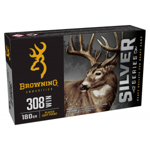wning B192603081 Silver 308 Win 180 GR20 Per Box Ammo